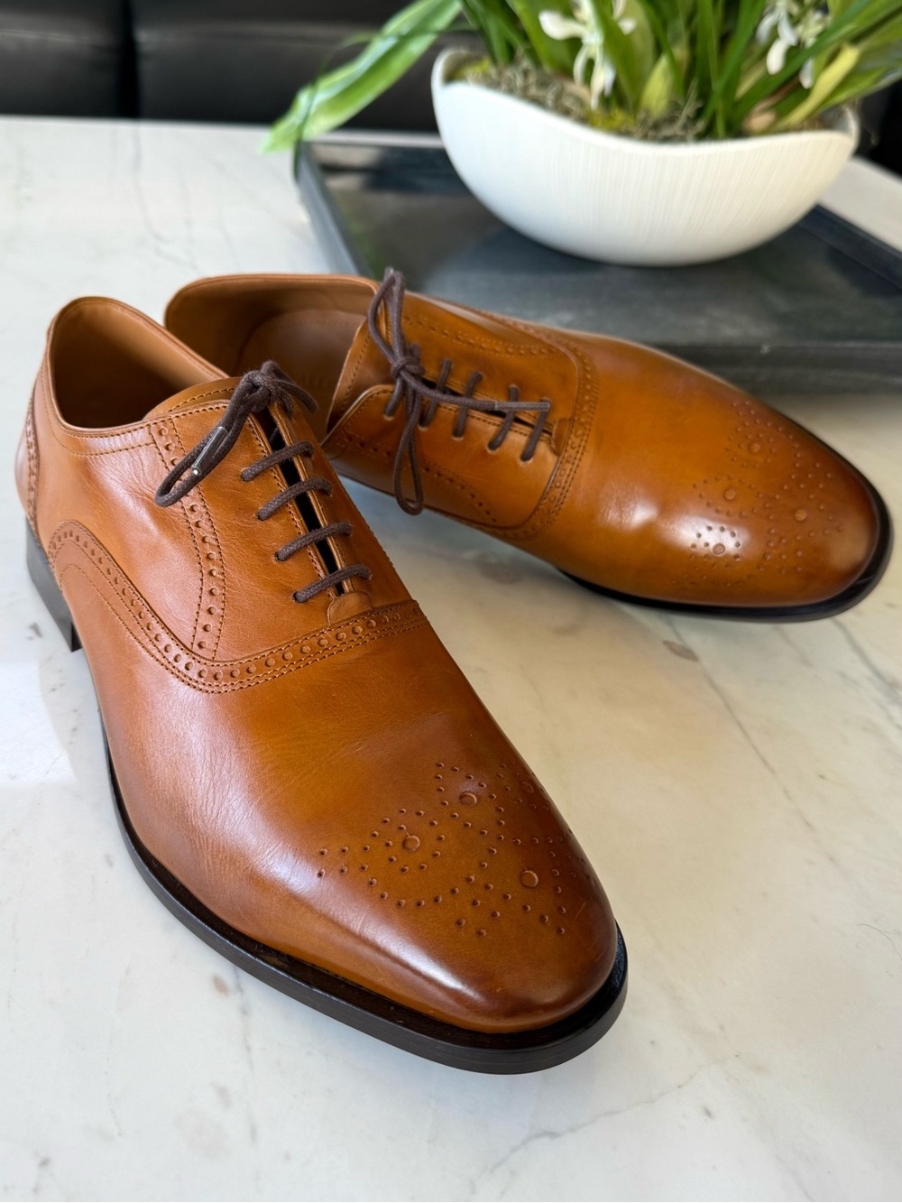 New Allen Edmonds Siena Medallion Oxford Dress Shoe Walnut Leather - Picture 5 of 15